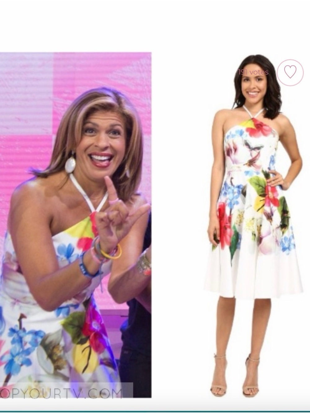 Ted Baker White Floral Halter Midi Dress